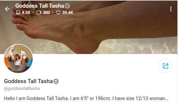 Goddess Tall Tasha OnlyFans 